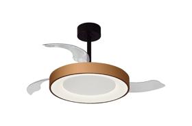 M9091  Niseko Fan M 49cm 50W LED Dimmable Ceiling Light With Built-In 30W DC Fan, 2700-5000K Remote Control, 5500lm, Gold/Black